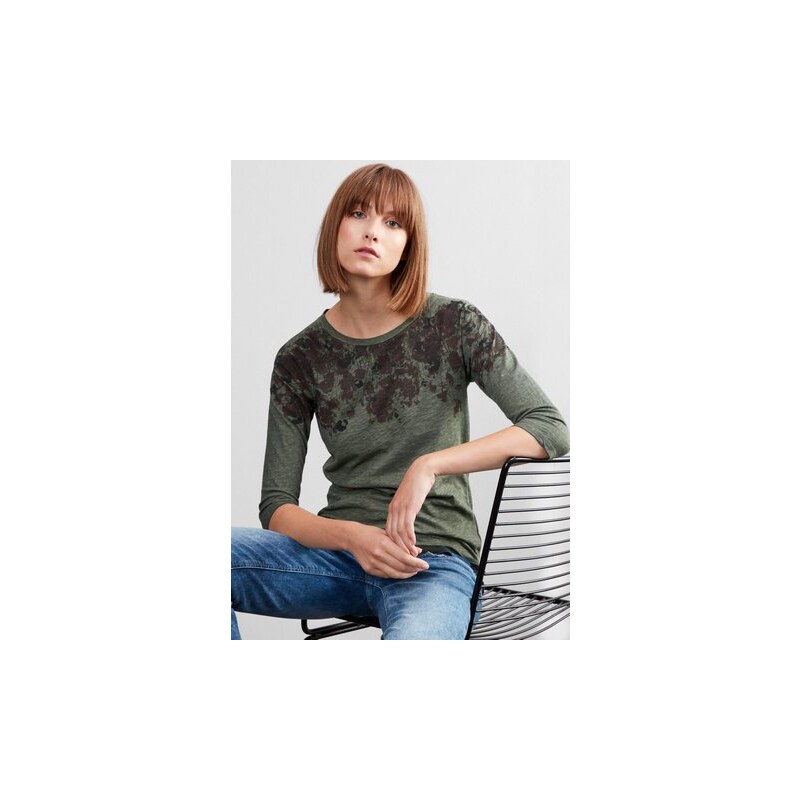 Damen Q/S designed by Garment Dye-Shirt mit 3/4-Arm Q/S DESIGNED BY braun L,M,S,XL,XS,XXL