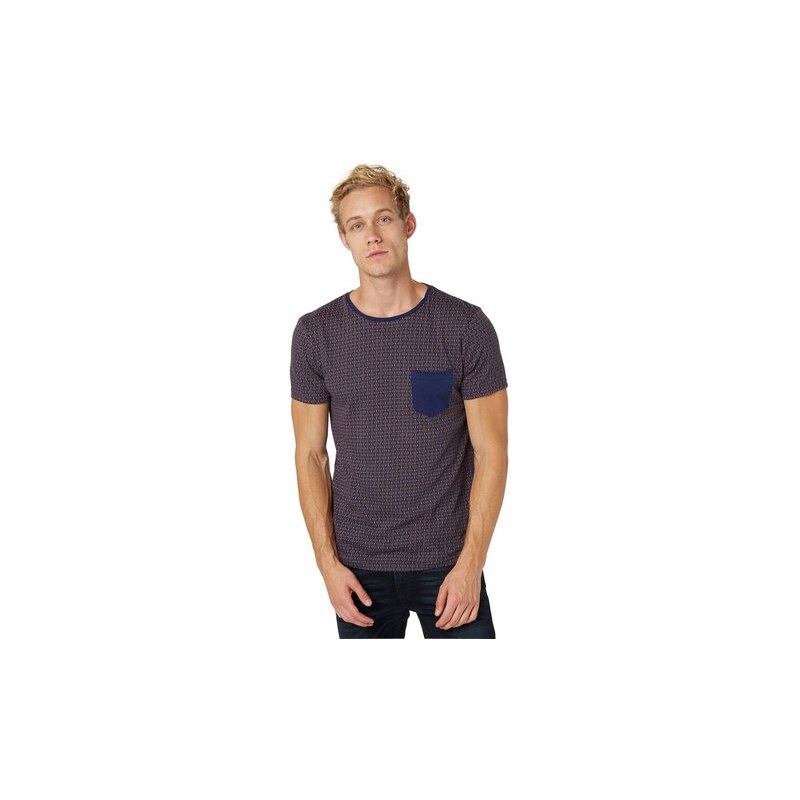 TOM TAILOR DENIM T-Shirt minimal allover printed tee blau L,S,XL