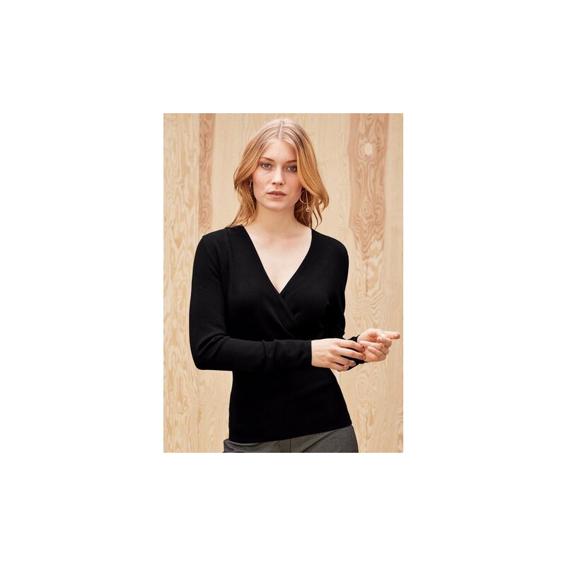 Damen BLACK LABEL Pullover mit Cache Coeur-Ausschnitt S.OLIVER BLACK LABEL schwarz L (44),L (46),M (40),M (42),S (36),S (38),XS (34)