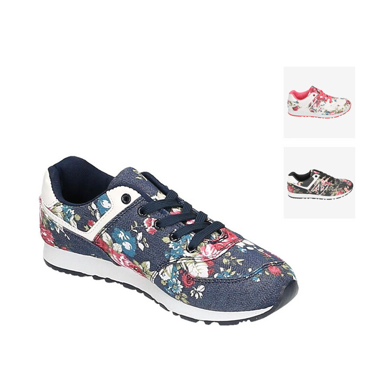 Lesara Sneaker mit floralem Print - Weiß - 36