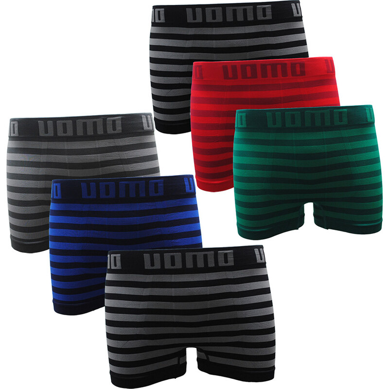 Lesara 6er-Set Boxershorts mit Streifen & Schriftzug - S-M