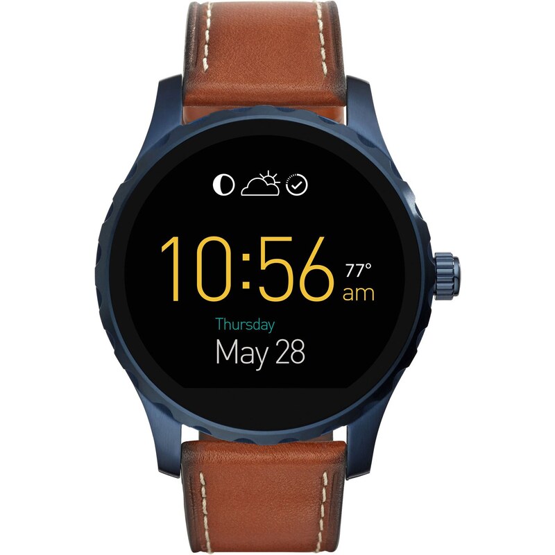 Fossil Q Smartwatch Marshal Touchscreen Blau/Leder FTW2106