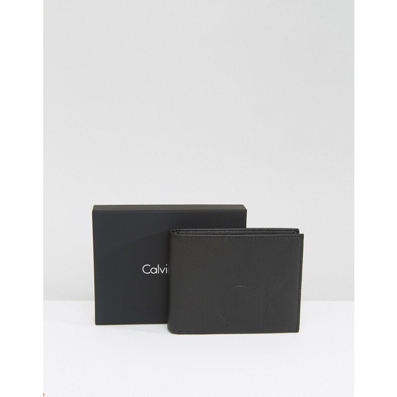 Calvin Klein - Finn 5CC - Lederbrieftasche mit Münzfach - Schwarz