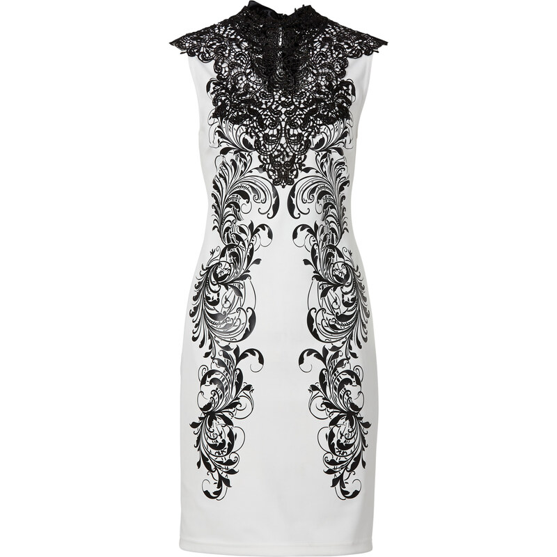 BODYFLIRT boutique Kleid/Sommerkleid ohne Ärmel in weiß von bonprix