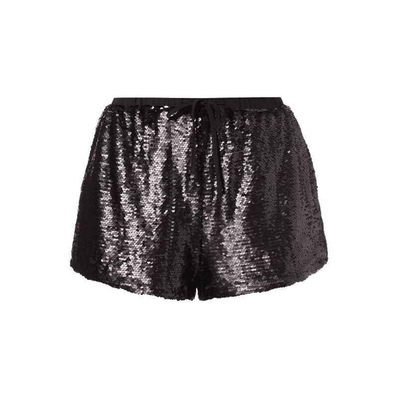 Glamorous Shorts mit Besatz aus Wende-Pailletten