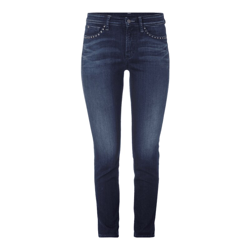 Cambio Stone Washed 5-Pocket-Jeans mit Ziernieten