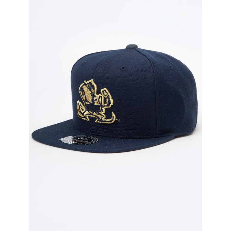 Mitchell & Ness University of Notre Dame NCAA Metallic High Crown Fitted Navy