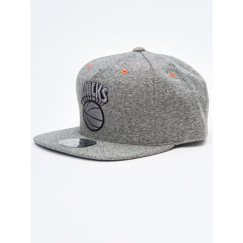 Mitchell & Ness New York Knicks NBA Broad Street High Crown Fitted Grey Heather