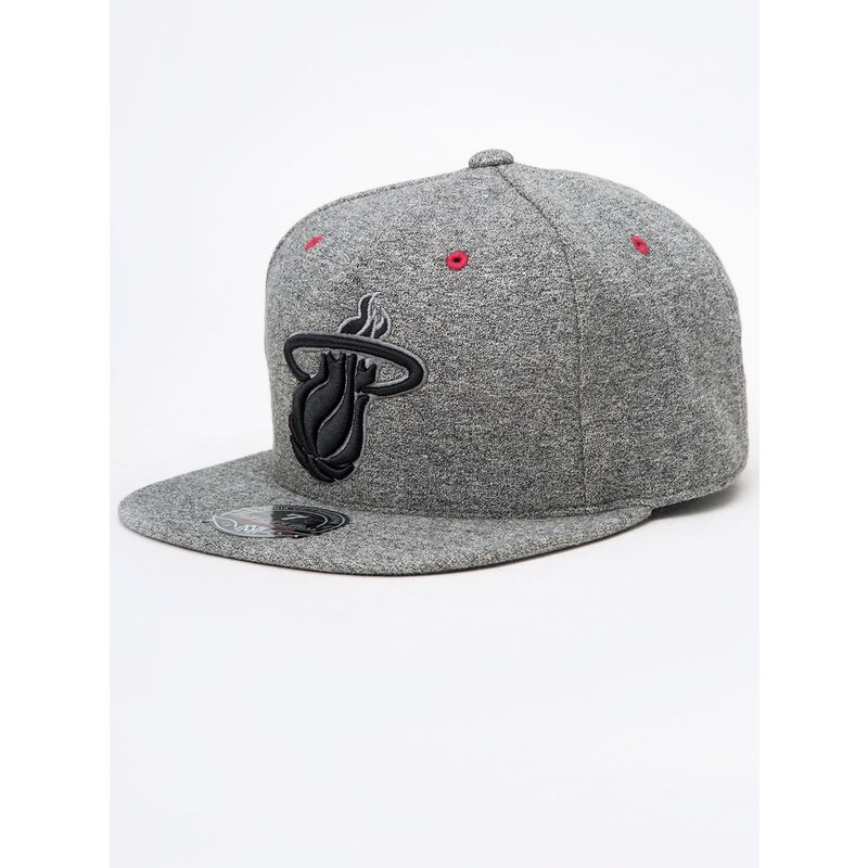Mitchell & Ness Miami Heat NBA Broad Street High Crown Fitted Grey Heather