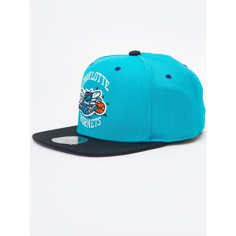 Mitchell & Ness Charlotte Hornets NBA 2 Tone High Crown Fitted Heather Blue