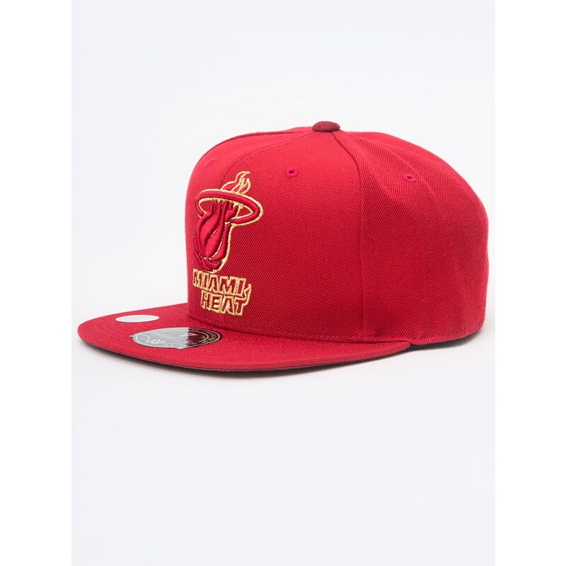 Mitchell & Ness Miami Heat NBA Metallic High Crown Fitted Red