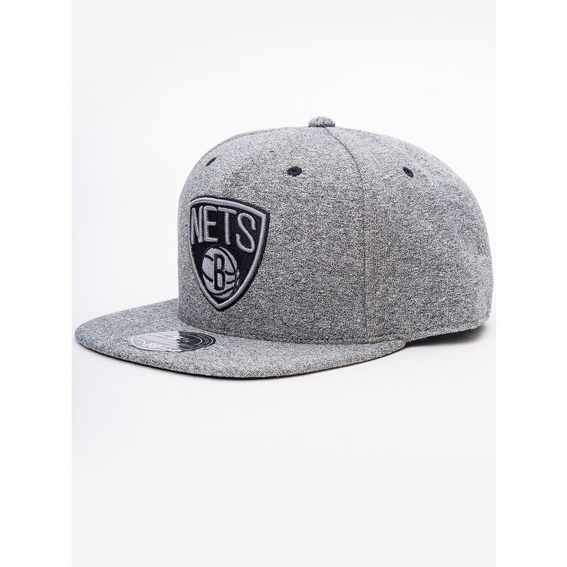 Mitchell & Ness Brooklyn Nets NBA Broad Street High Crown Fitted Grey Heather