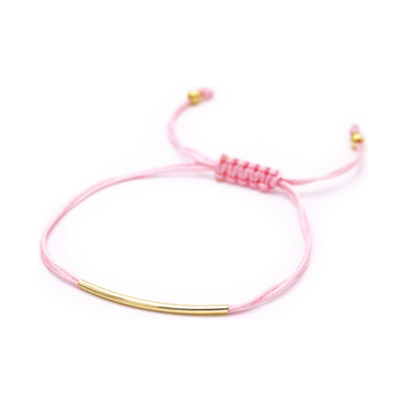 Lesara Armband mit goldfarbenem Element - Pink