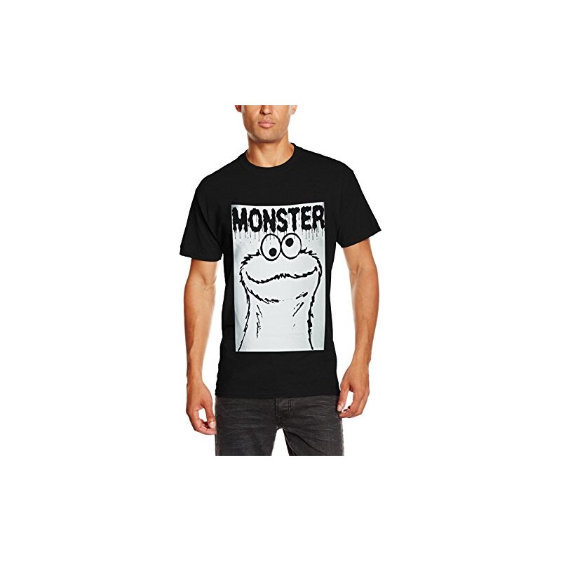 Sesame Street Herren T-Shirt Cookie Monster Rectangle