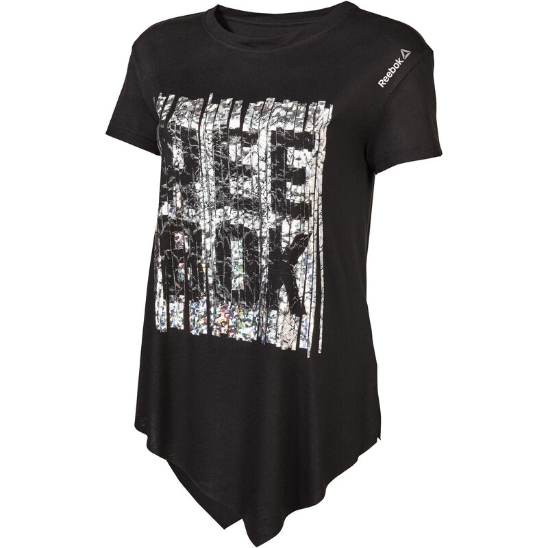 Reebok: Damen T-Shirt Dance Asymmetric, schwarz, verfügbar in Größe XS,S