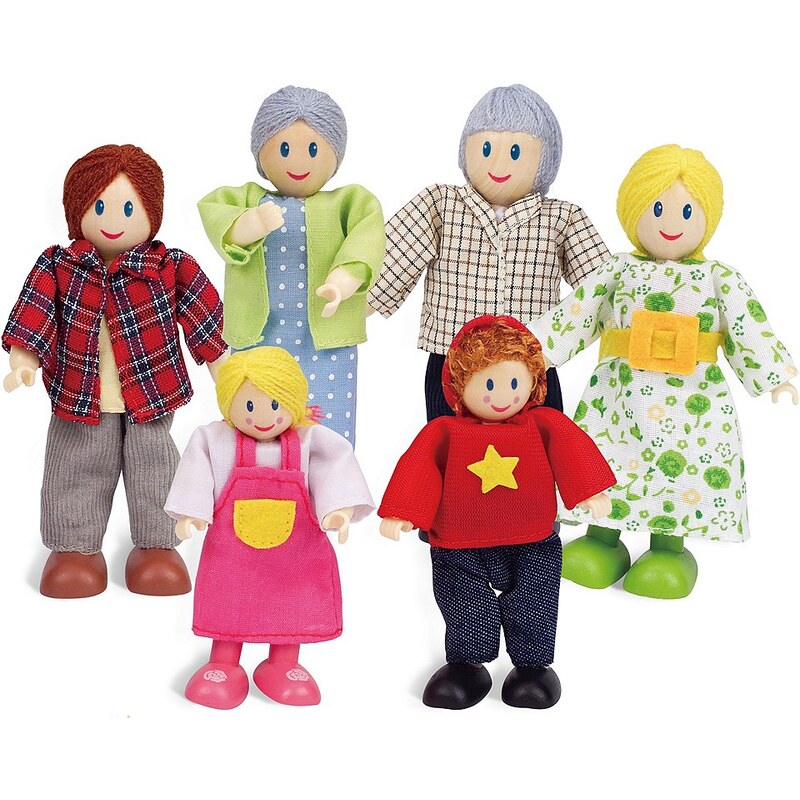 Hape Puppen Set, »Puppenfamilie Helle Hautfarbe«