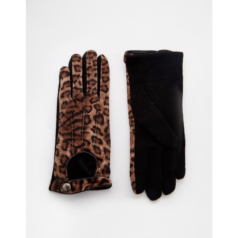 Pia Rossini Leopard Print Gloves - Braun