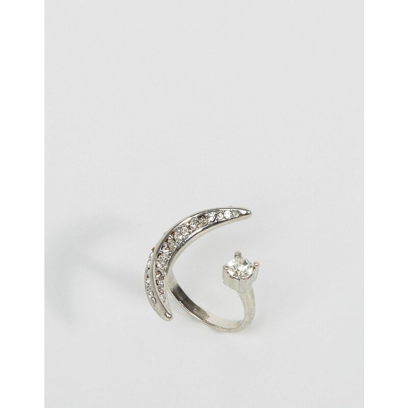 Cara Jewellery Cara NY - Verstellbarer Mond-Ring - Silber