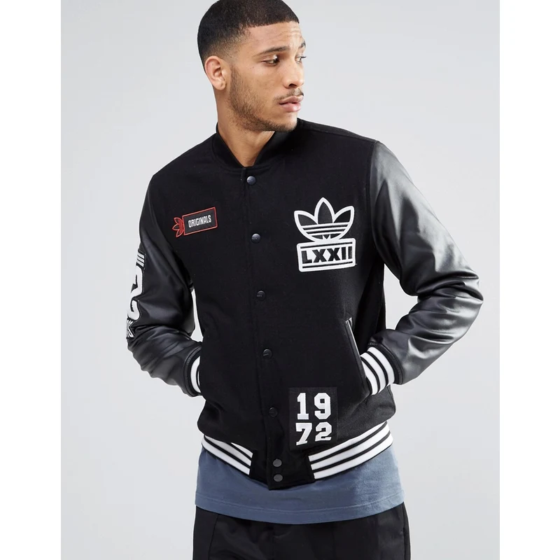 adidas Originals Collegejacke mit Aufnahern AY9148 Schwarz GLAMI