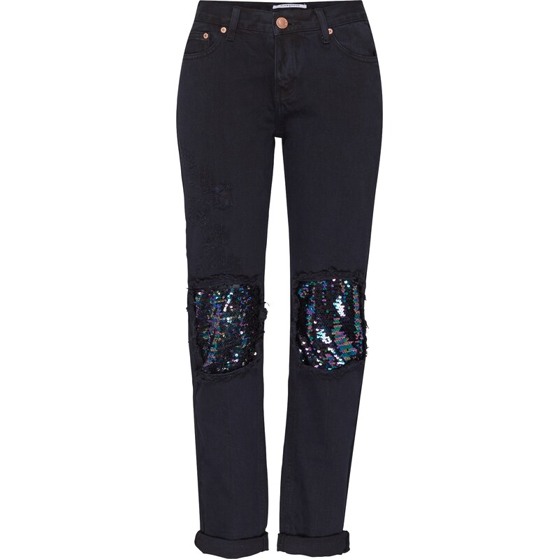 GLAMOROUS Jeans mit Paillettenapplikation
