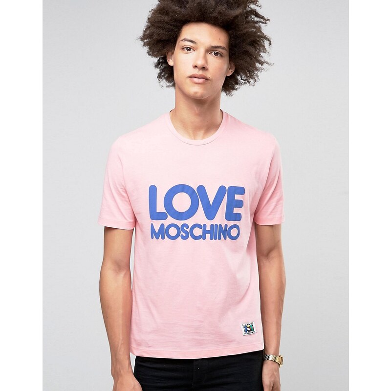 Love Moschino - Bubble - T-Shirt mit Logo - Rosa