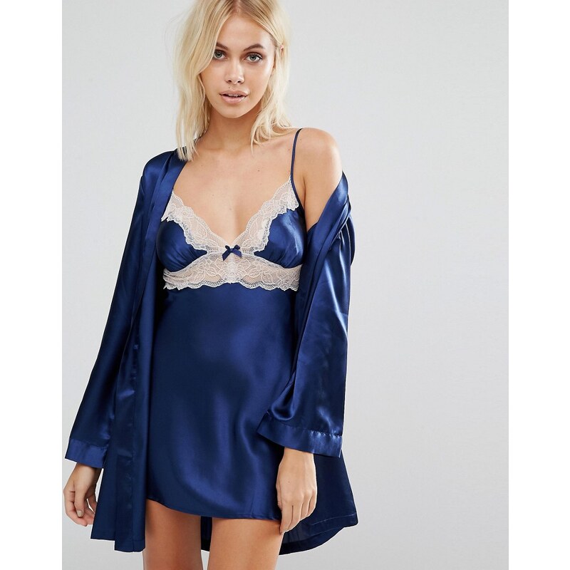 Boux Avenue - Cheryl - Set aus Nachthemd und Bademantel - Blau