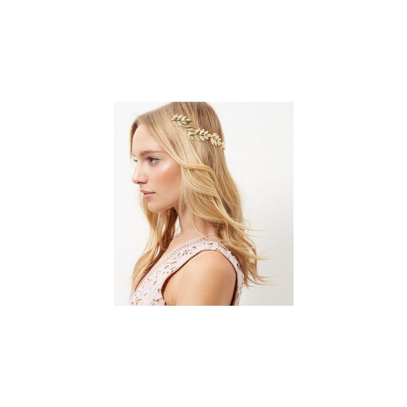 New Look Goldfarbenes, griechisch inspiriertes Haarband mit Blättern