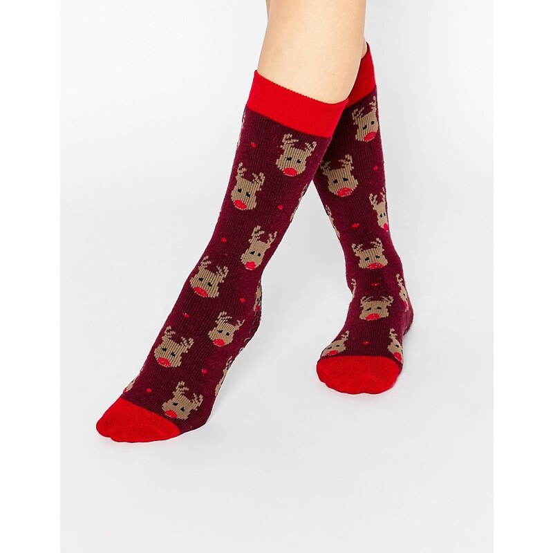 Totes - Original - Socke mit Rudolph-Print - Violett