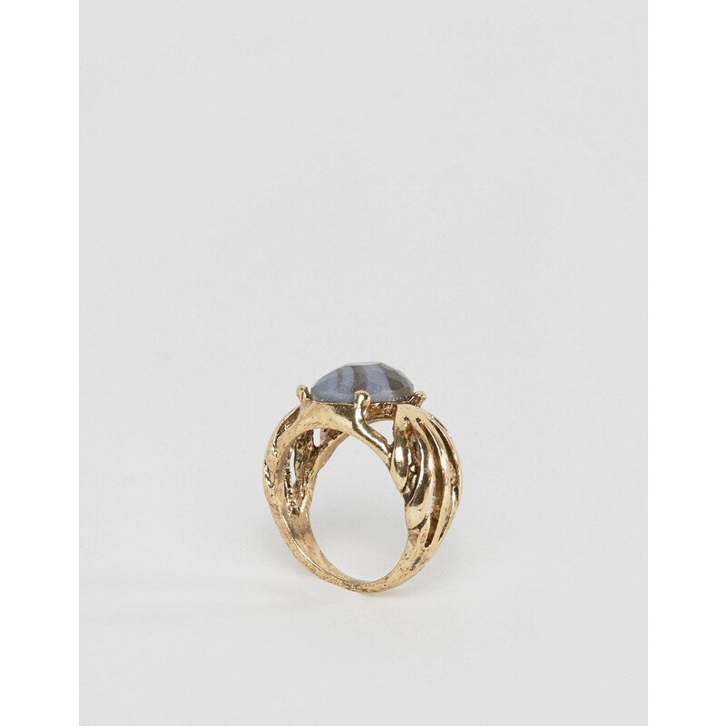 ASOS - Ring mit eingefasstem Vintage-Stein - Grau