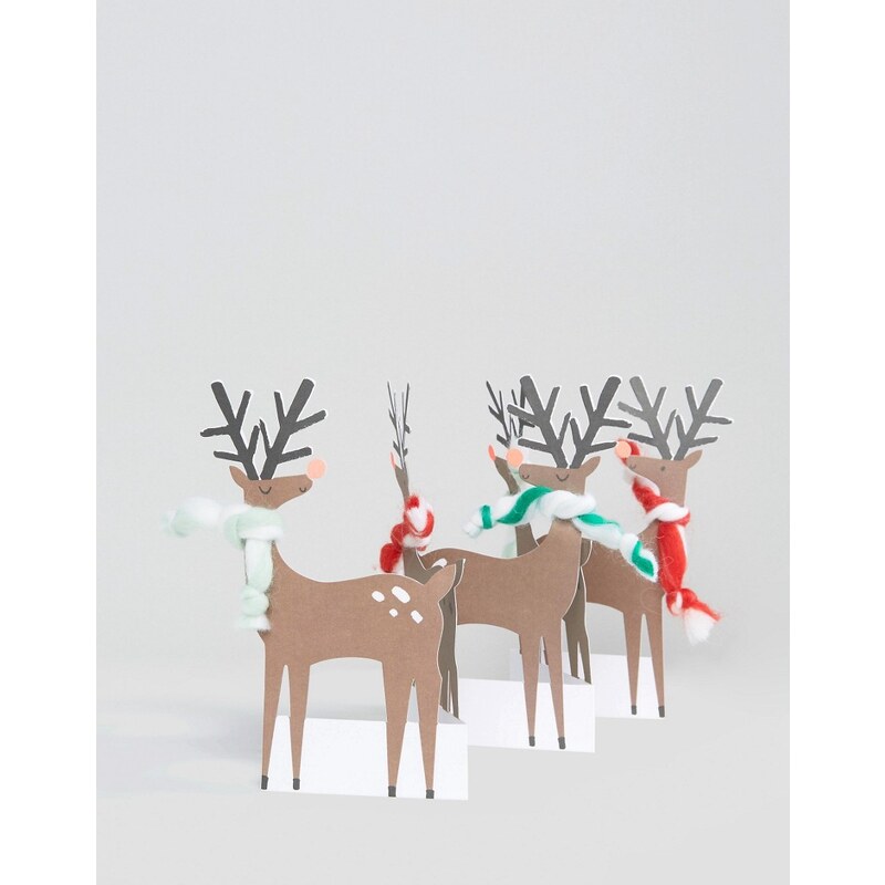 Meri Meri - Reindeer Concertina - Weihnachtskarte - Mehrfarbig