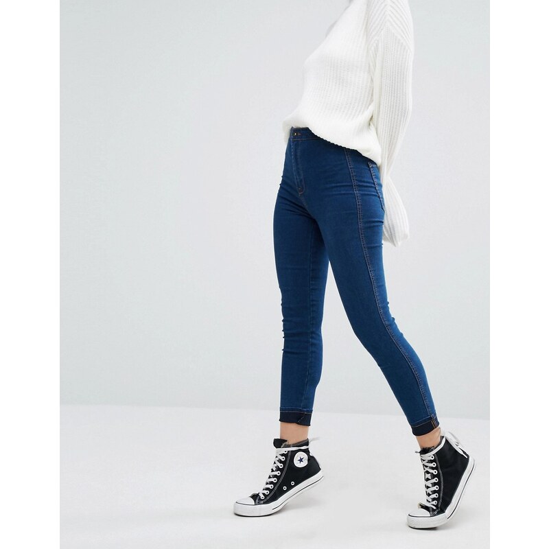 Pull&Bear - Jeggings mit hoher Taille - Blau
