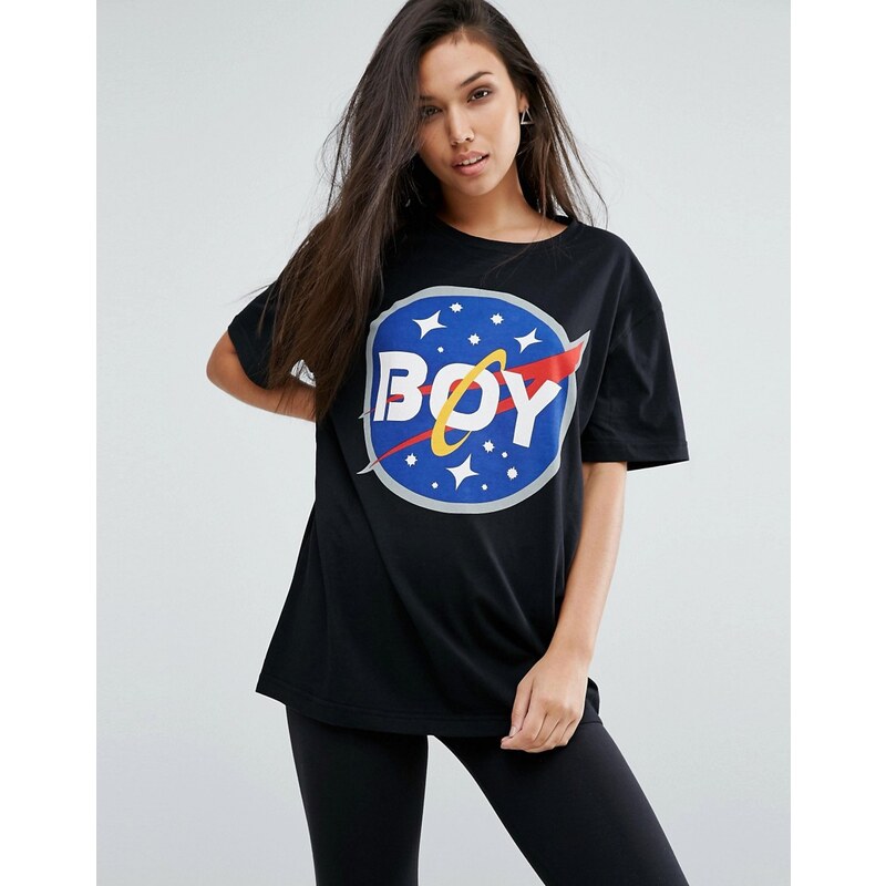 Boy London - T-Shirt mit Space-Logo - Schwarz