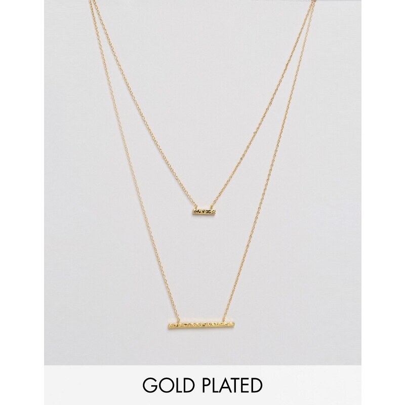Gorjana - Mave - Halskette mit gehämmertem Doppelanhänger - Gold