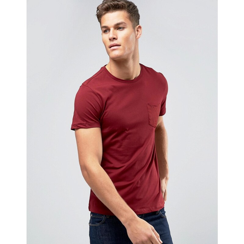 Burton Menswear - T-Shirt mit Satin-Tasche - Grün