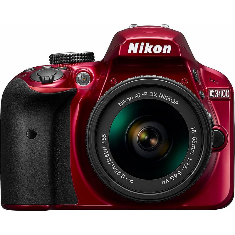 Nikon D3400 Kit AF-P 18-55 VR Spiegelreflex Kamera, AF-P 18-55 VR Zoom, 24,2 Megapixel