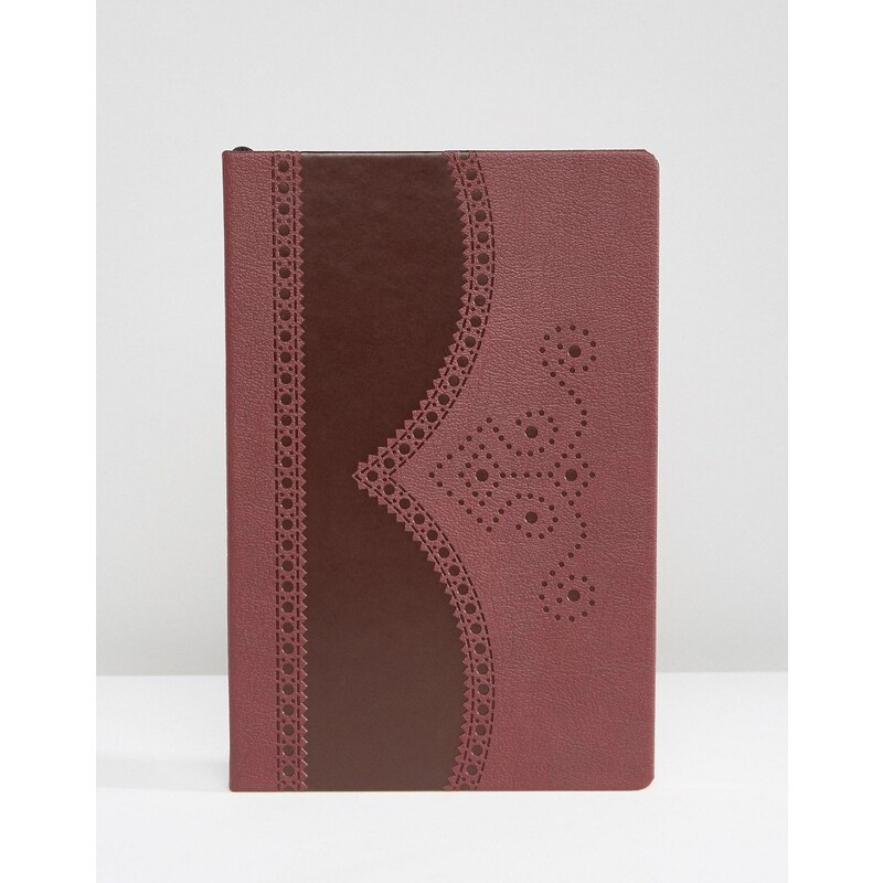 Ted Baker - Blutrotes Notizbuch mit Lochmuster - Rot