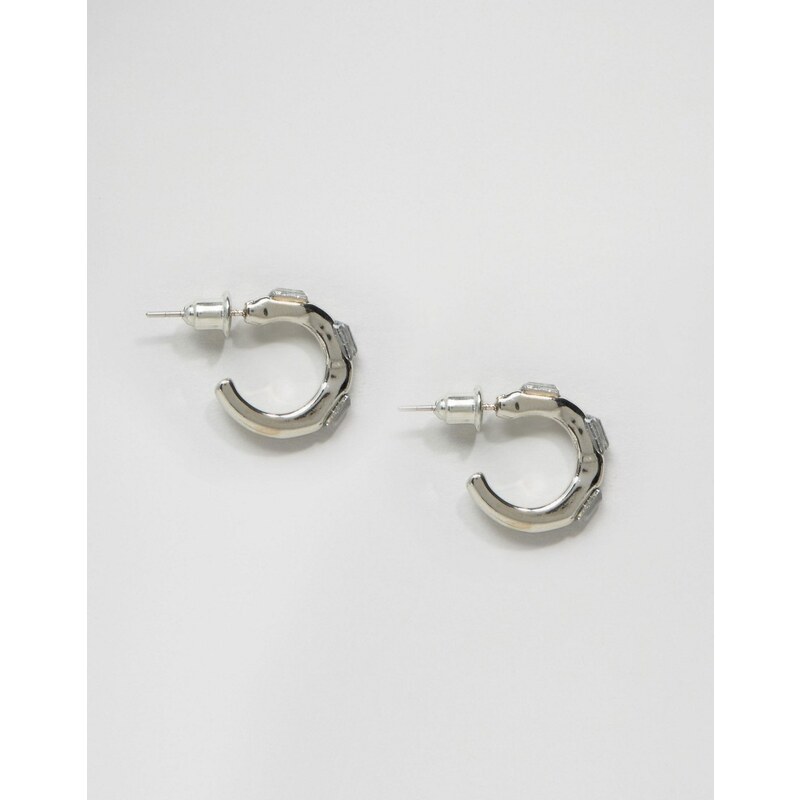 DesignB London DesignB - Runde Ohrringe mit Nietendesign - Silber