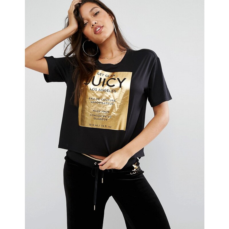Juicy Couture - T-Shirt mit Grafik - Schwarz