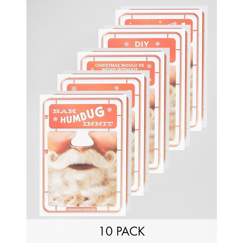 Gifts Brainbox Candy Facematt Design - 10er Pack Weihnachtskarten - Mehrfarbig