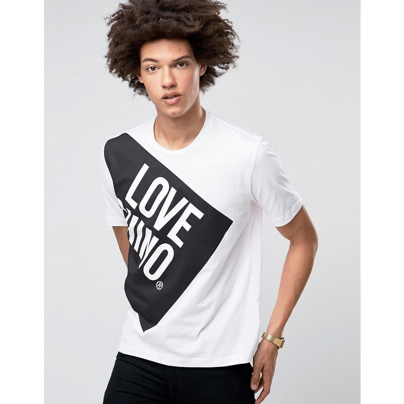 Love Moschino - T-Shirt mit Logo - Weiß