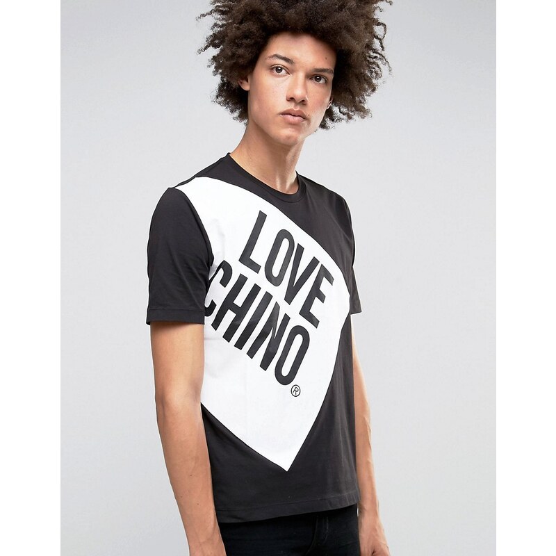 Love Moschino - T-Shirt mit Logo - Schwarz