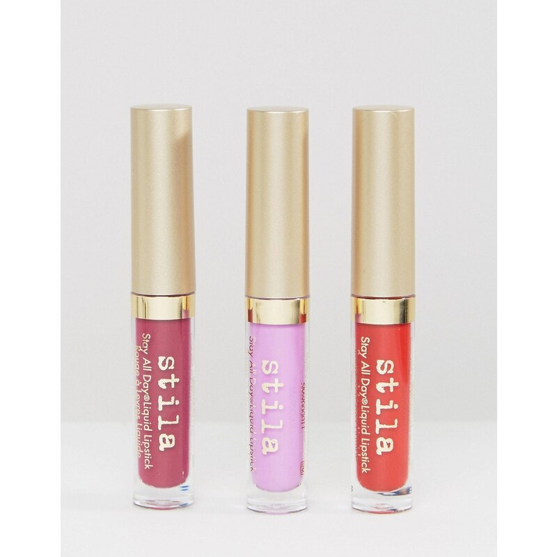 Stila - Set mit flüssigem Lippenstift für den ganzen Tag, Bright & Bold - Deluxe Size - Mehrfarbig