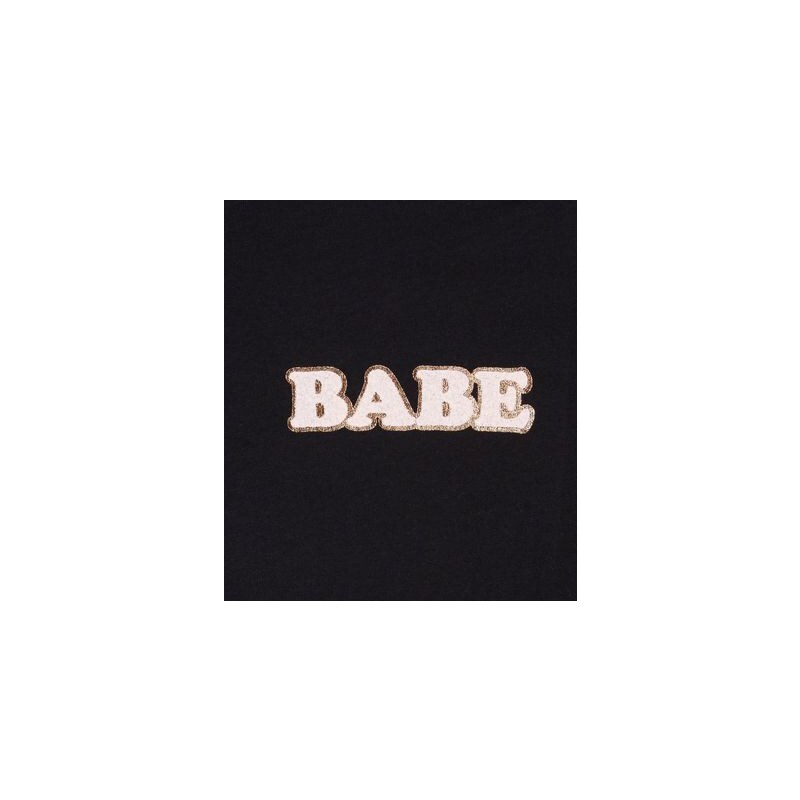 New Look Teenager – Schwarzes T-Shirt mit „Babe“-Folienaufdruck