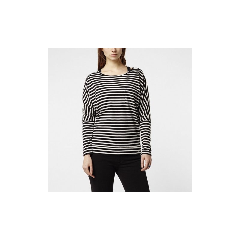 Damen T-Shirt langärmlig Jack s Base Striped O'NEILL schwarz L (42),M (40),S (38),XL (44),XS (36)