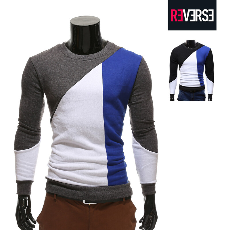 Re-Verse Sportliches Sweatshirt im Farbblockdesign - XL - Schwarz