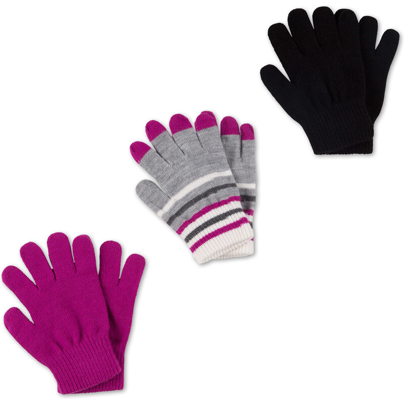 C&A 3er Pack Handschuhe in Grau