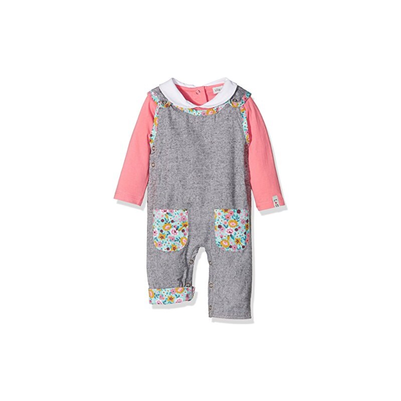 Lilly and Sid Baby-Mädchen Overall Reversible Flannel/Ditsy Dungaree Set