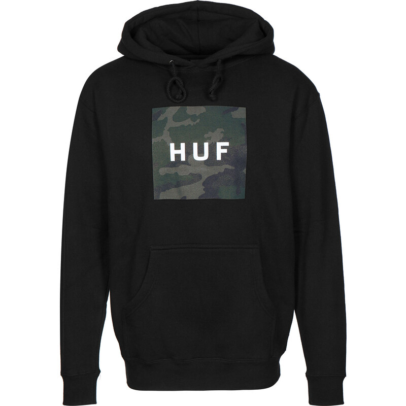 Huf Muted Military Box Logo Hoodie black