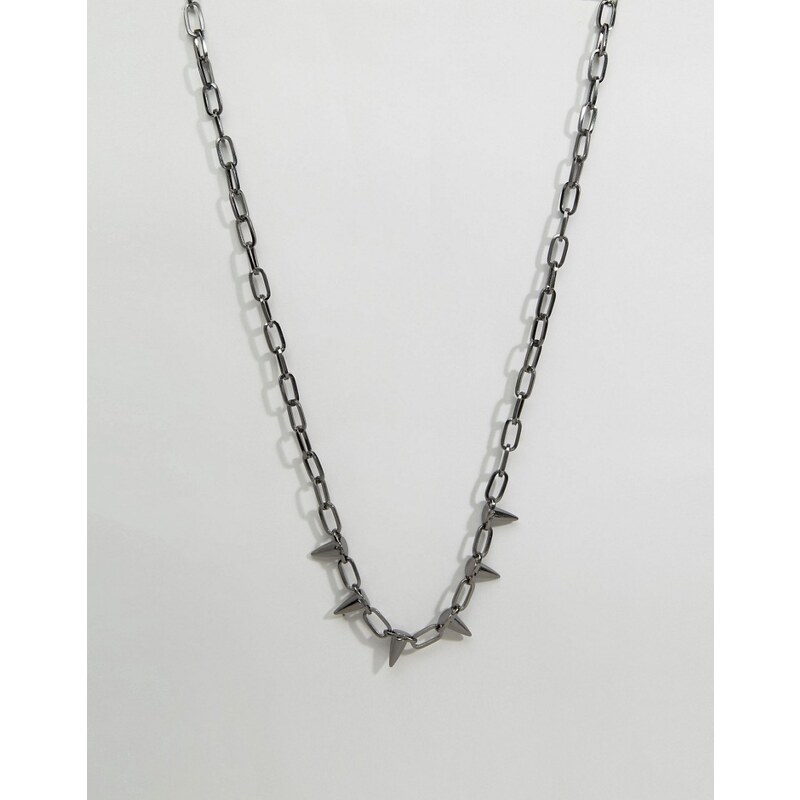 ASOS - Halskette mit Stacheln in Grauschwarz - Schwarz