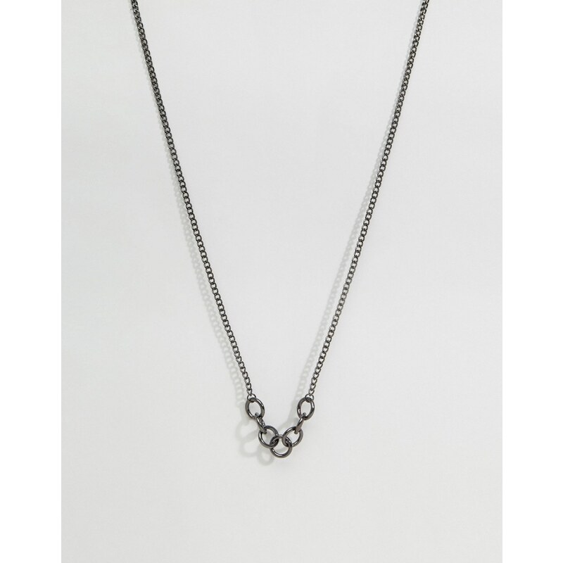 ASOS - Silbergraue Halskette mit Kettengliedern - Schwarz